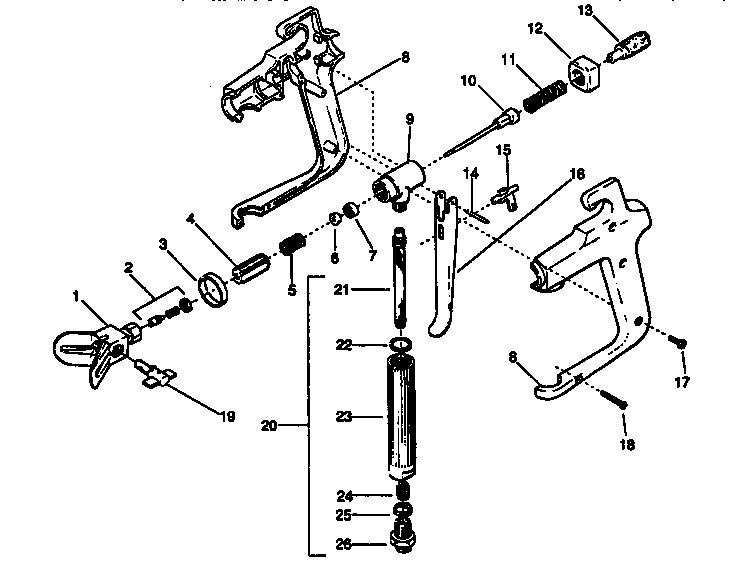 G-05 spray gun assembly