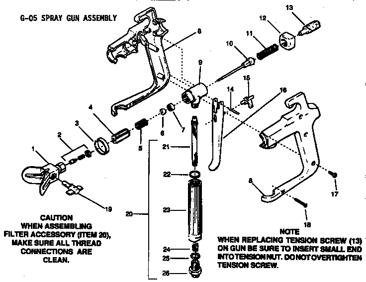 G-05 spray gun assembly