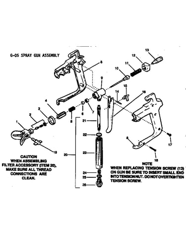 G-05 spray gun assembly