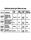 Optional spray gun filters