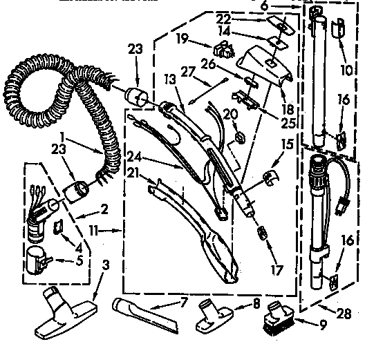 Hose and attachment parts