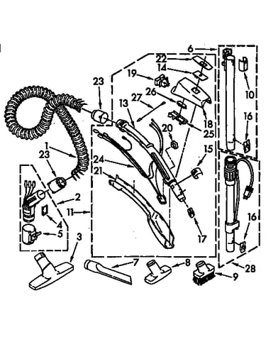 Hose and attachment parts