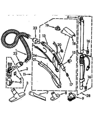 Hose and attachment parts