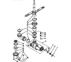 Whirlpool DU8400XX3 pump and spray arm parts diagram