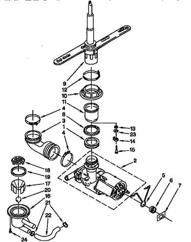 Pump and spray arm parts