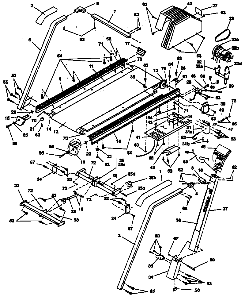 MOTOR AND WALKING ASSEMBLY