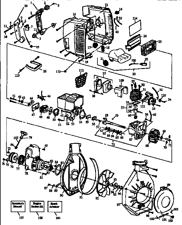 Sears gas blower repair parts list
