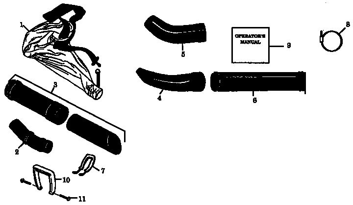 Vacuum tube/blower tube assembly