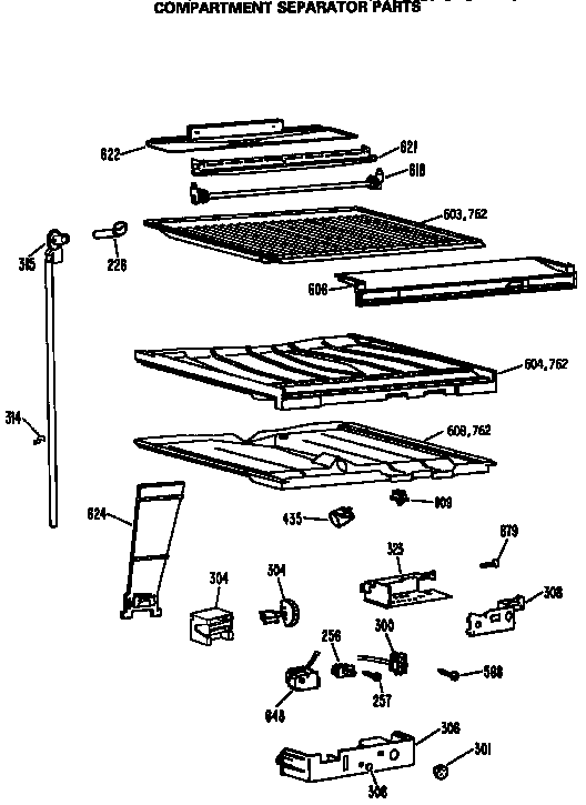 Compartment separator parts