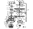 Kenmore 5871651590 moter, heater, &spray arm parts diagram