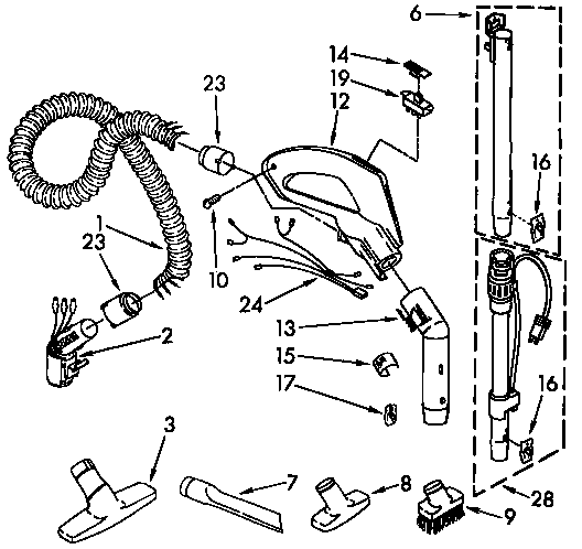 Hose and attachment parts