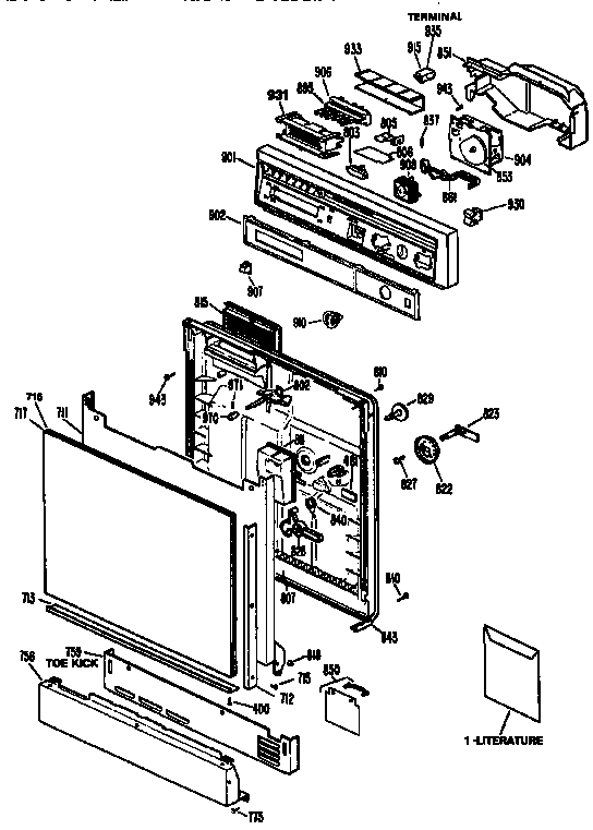 Control panel and door