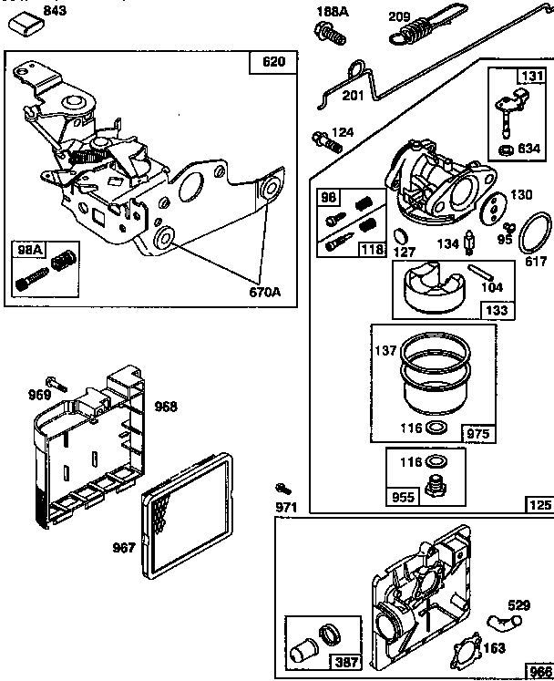 CARBURETOR AND BRACKET ASSEMBLY