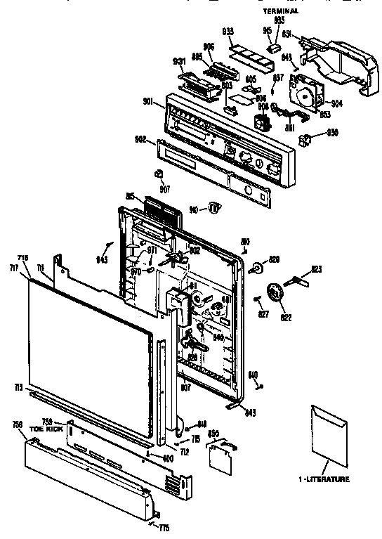 Control panel and door