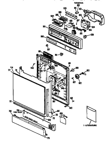Control panel and door