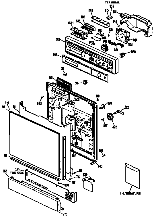 Control panel and door