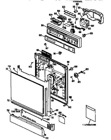 Control panel and door