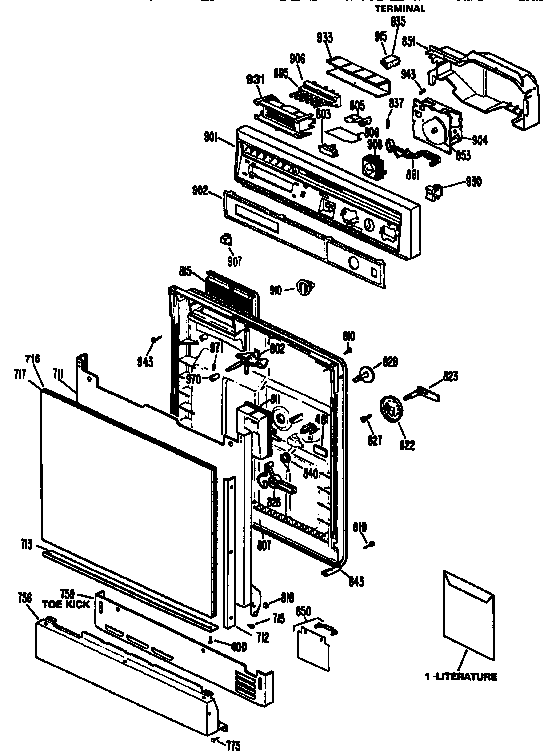 Control panel and door
