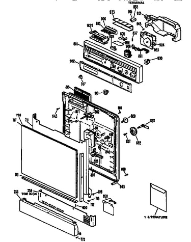 Control panel and door