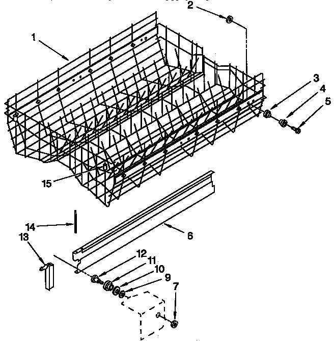 Upper rack and track parts