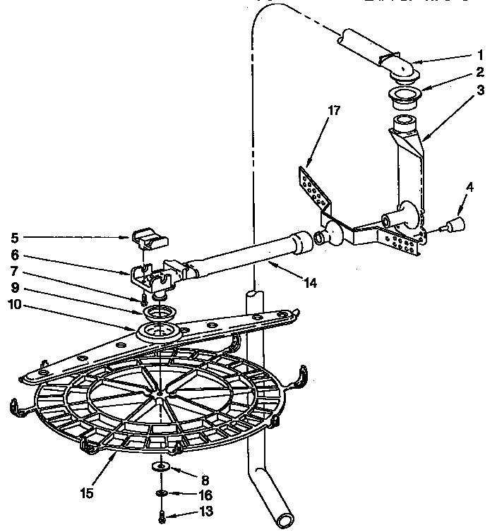 Upper wash and rinse parts