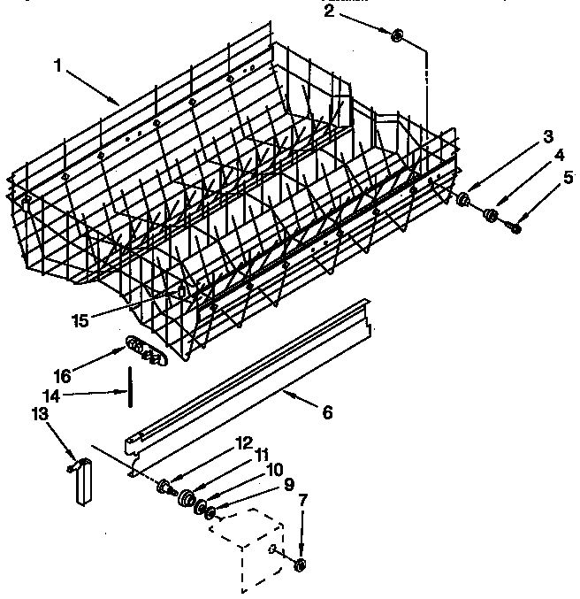 Upper rack and track parts