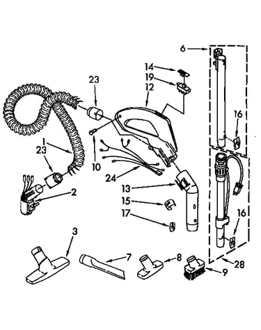 Hose and attachment parts