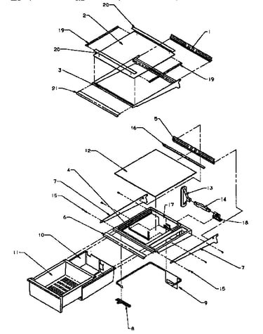 Refrigerator shelving and drawers