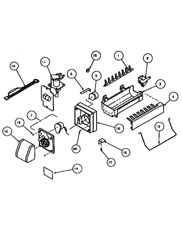 8 cube compact ice maker - assembly no. d7824702