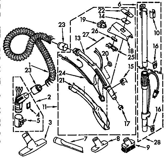 Hose and attachment parts