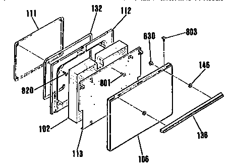 Oven door section