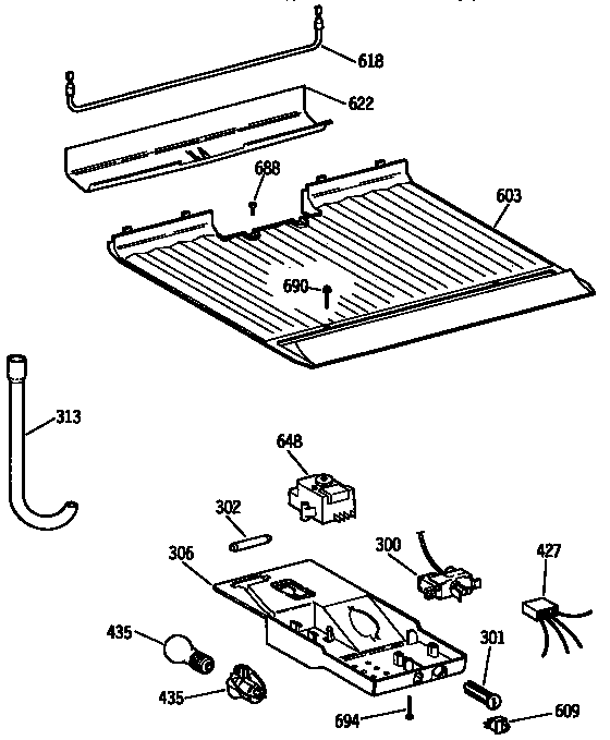 Freezer floor & control parts