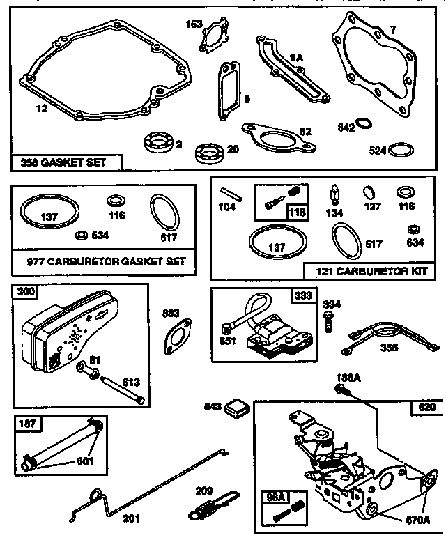 CARBURETOR BRACKET ASSEMBLY AND GASKET SET