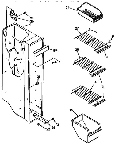 Freezer liner parts