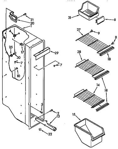 Freezer liner parts