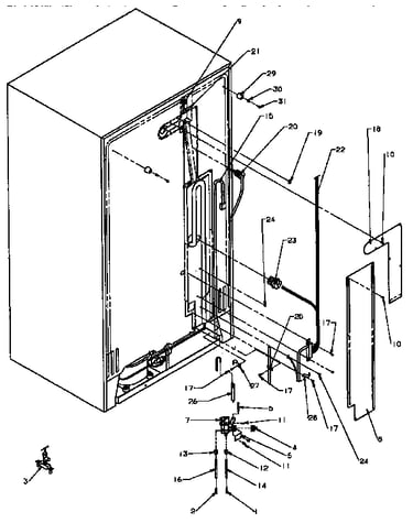 Rear cabinet water supply
