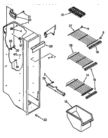 Freezer liner parts