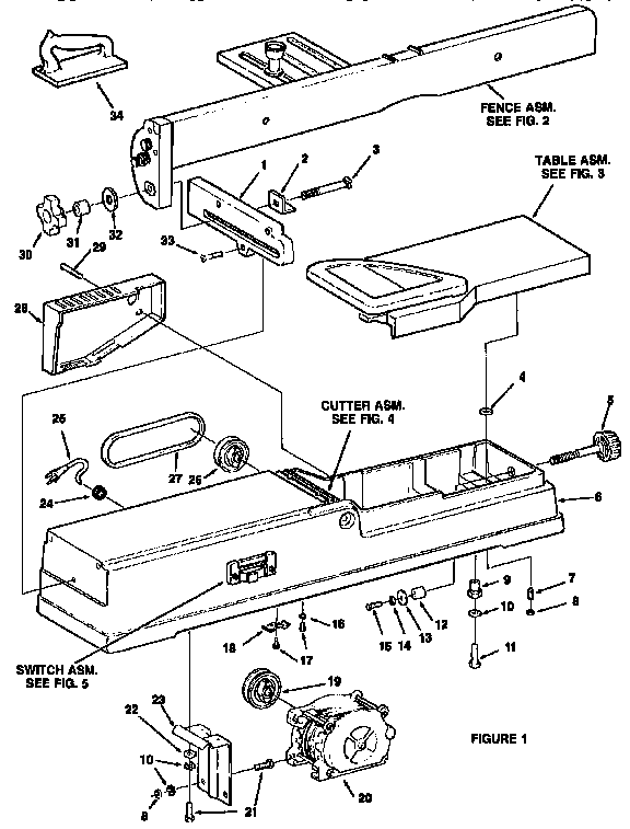 REPAIR PARTS - JOINTER-PLANER