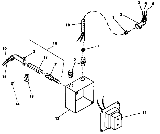 Wire junction box assembly with transformer