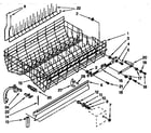 KitchenAid KUDA23HYAL0 upper rack and track parts diagram