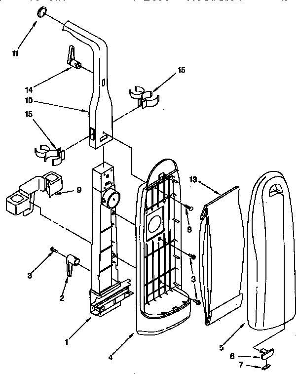 Bag housing and handle parts