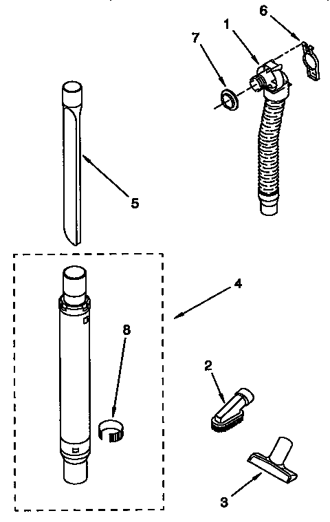 Hose and attachment parts