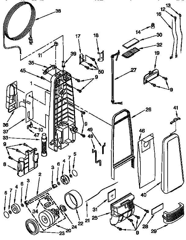 Dust compartment parts
