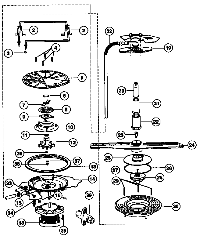 Motor, heater, and spray arm details