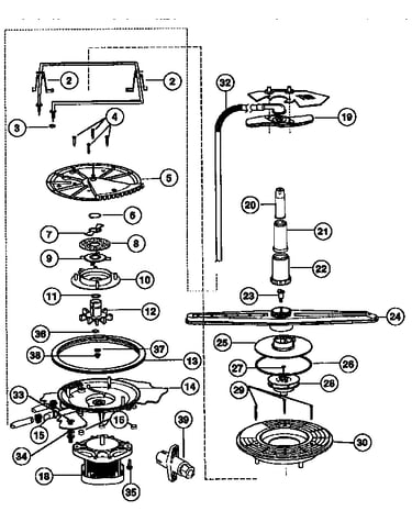 Motor, heater, and spray arm details