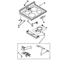 Whirlpool RF376PXYB2 cooktop and locking latch assembly diagram