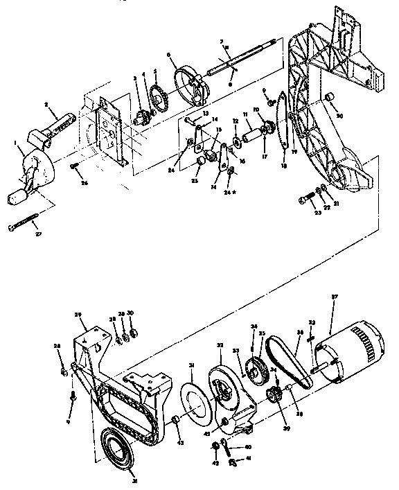 BEVEL DRIVE AND MOTOR MOUNT ASSEMBLY PARTS