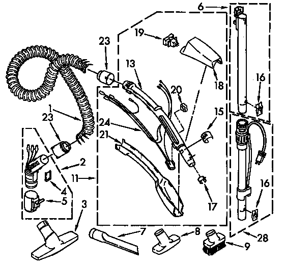 Hose and attachment parts
