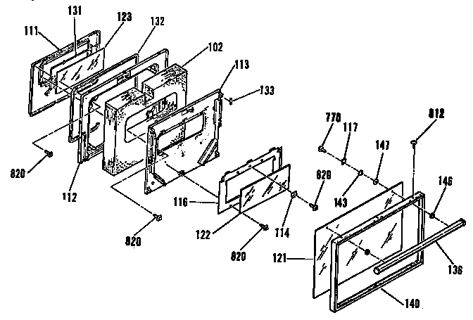 Oven door section