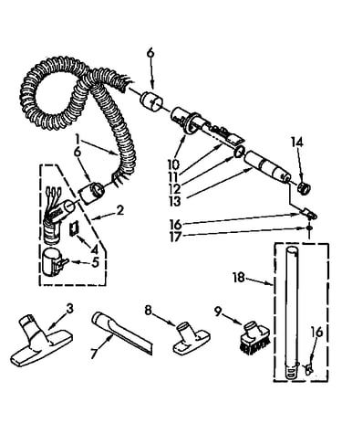 Hose and attachment parts